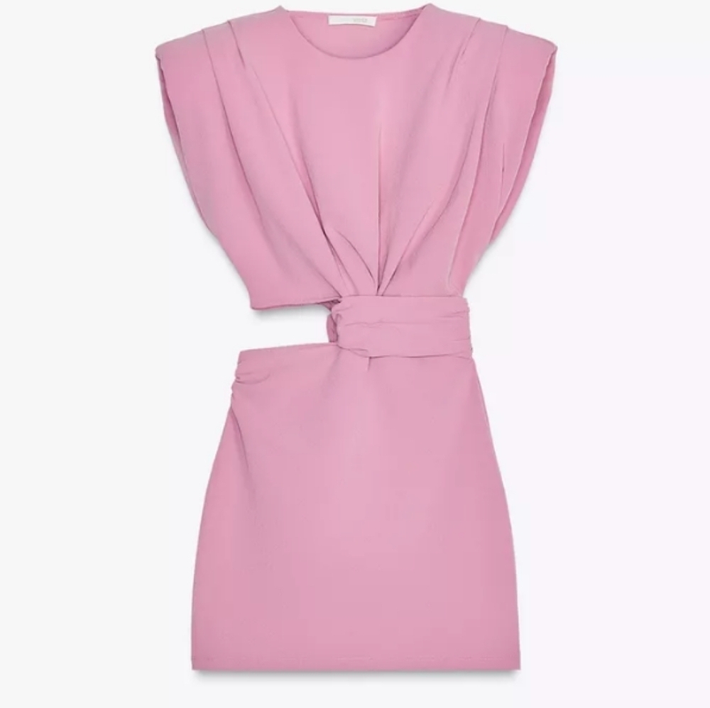 Zara Cut-Out Shoulder Pad Dress - Picture 5 of 7